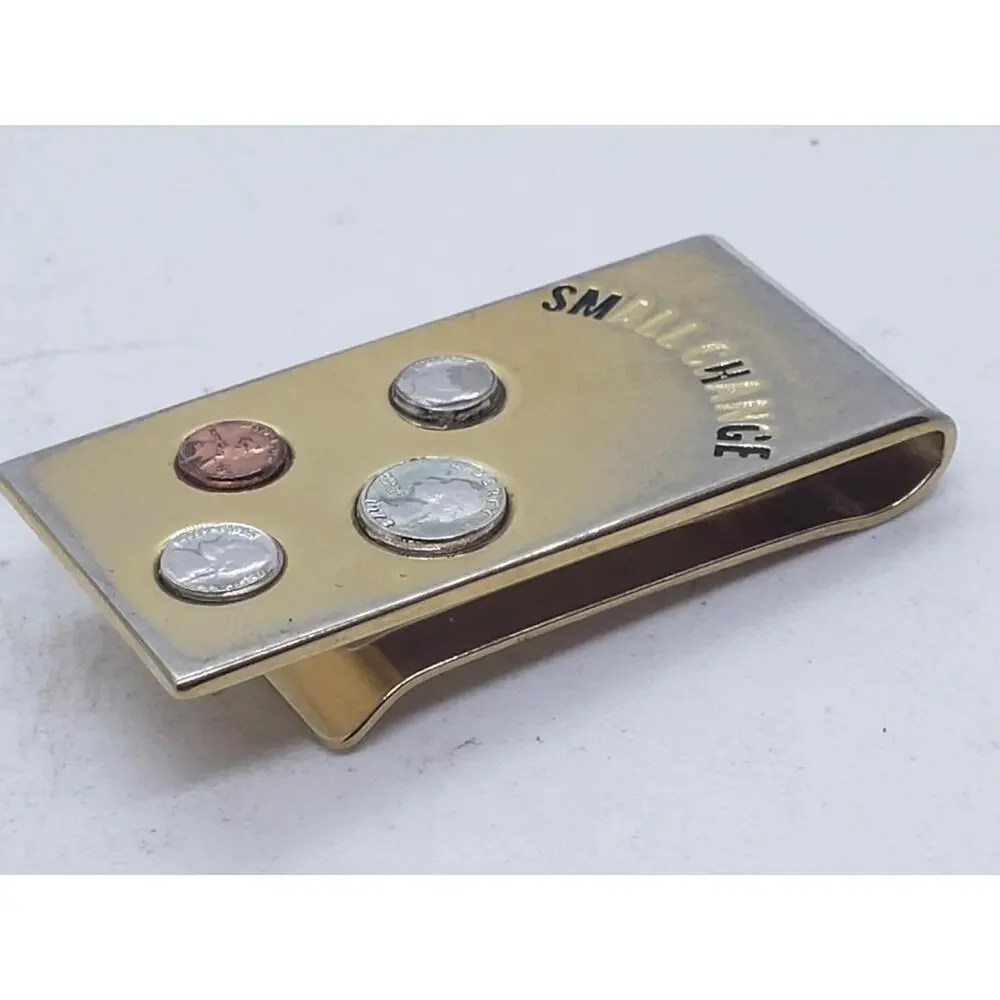 Vintage Money Clip Mini USA Coins Penny Nickel Dime Quarter 1977 Gift